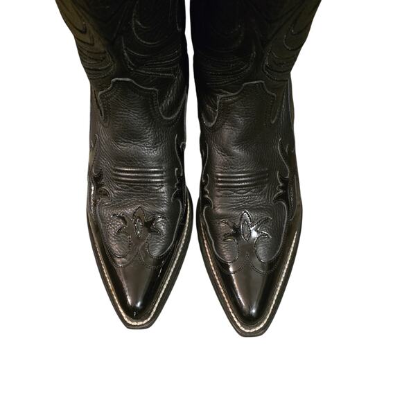 Ariat  Women's Heritage Painted  Toe Western Blk Leather Cowgirl Boots Size 7.5 - Picture 4 of 7